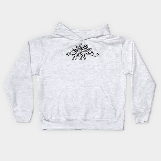 Stegosaurus Dinosaur Maze Kids Hoodie by gorff